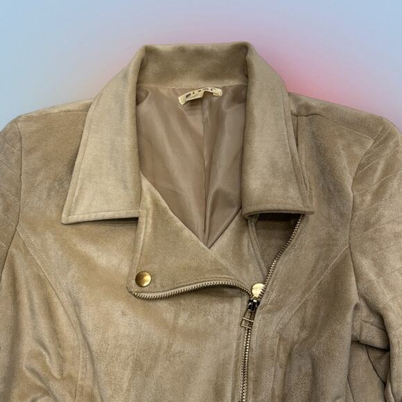 MIAMI Women’s Small Beige Soft Faux Suede Jacket - Picture 2 of 3